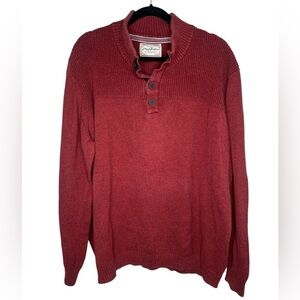 Flag & Anthem Men's Henley Red Knit Sweater Size 3XL